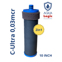 AQUA Logic - Inline 3/8 - C-Ultra - 0.03mcr - 10 INCH - Gen2 (built-in water filter)
